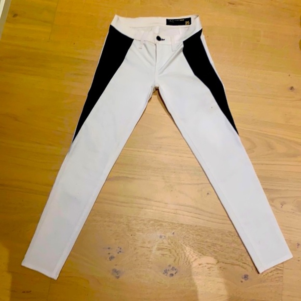 rag & bone color-block white/black jeans 25